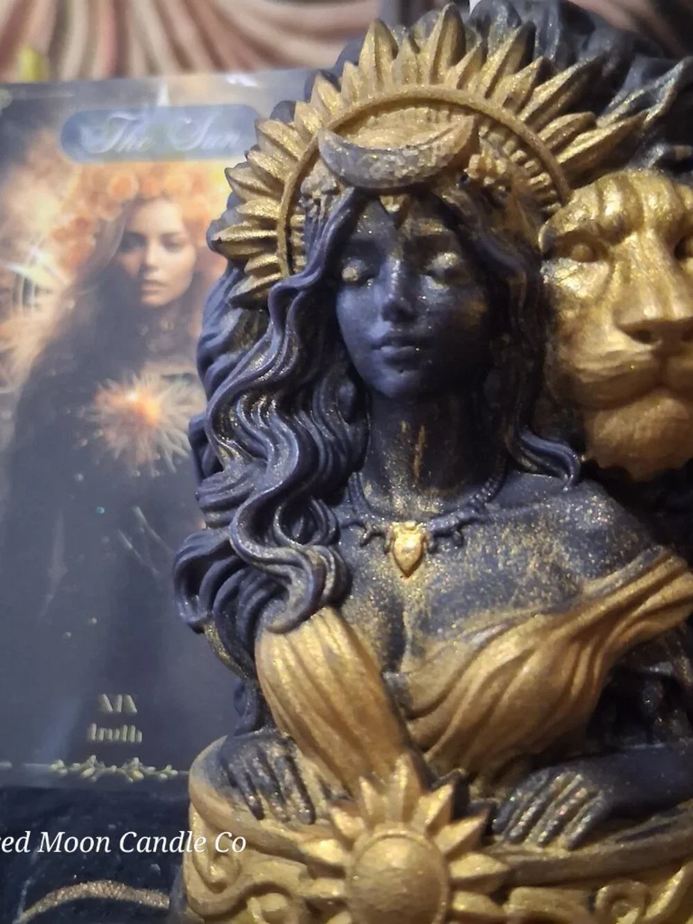 Sekhmet — Goddess of Ra Luxury Ritual Candle | Hand-Sculpted Lioness Warrior | D
